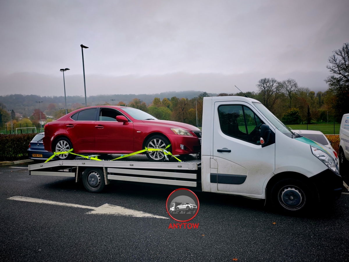 Vehicle safely loaded for recovery by ANYTOW